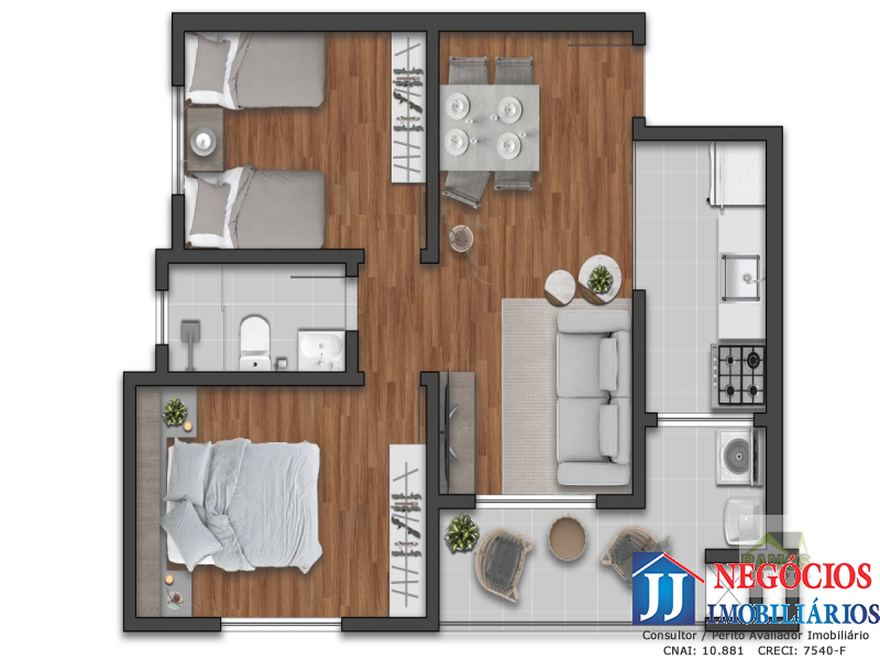 Apartamento em Jardim Cristo Rei